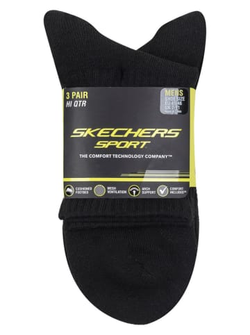 Skechers Skarpety (3 pary) w kolorze czarnym