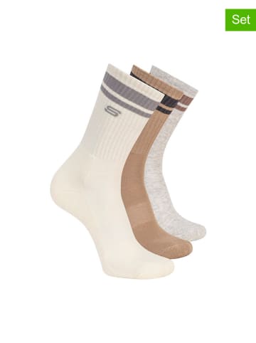 Skechers Skarpety (6 par) w kolorze jasnobrązowo-szaro-beżowym
