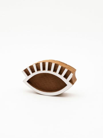 Samimi Blockdruck-Stempel ''Eyebrow'' in Natur/ Weiß - (L)12 x (B)8 cm