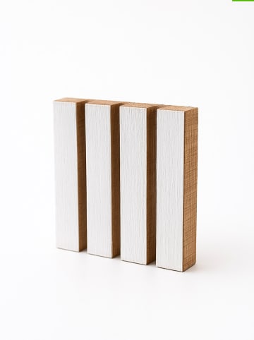 Samimi 2-delige set: blokstempels naturel/wit - (L)6 x (B)6 cm