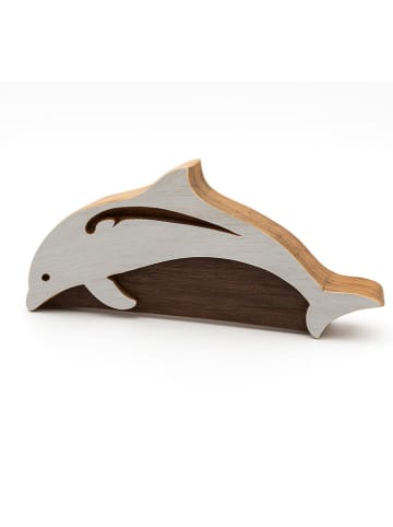 Samimi Blockdruck-Stempel ''Dolphin'' in Natur/ Weiß - (L)10 x (B)5 cm