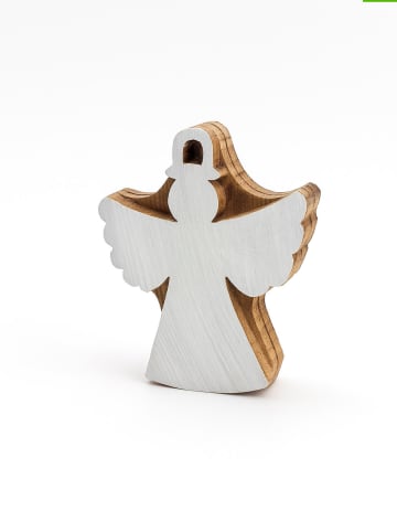 Samimi 2-delige set: blokstempels "Angel" naturel/wit - (L)6 x (B)5 cm