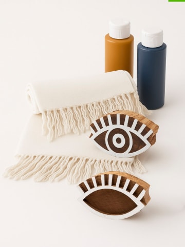 Samimi 6tlg. Hamamtücher-Blockdruck-Set in Beige/ Petrol/ Gelb