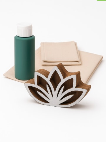 Samimi 7-delige theedoek-blokstempelset beige/groen