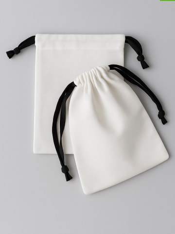 Samimi 10-delige set: stoffen tassen wit/zwart - (L)20 x (B)15 cm