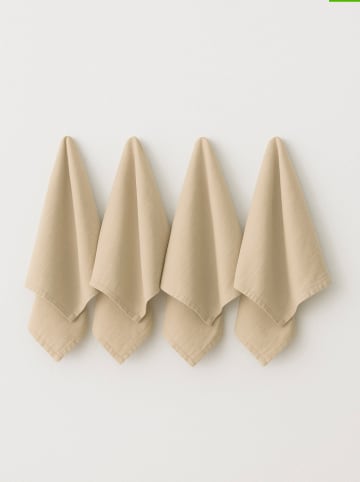 Samimi 4er-Set: Geschirrtücher in Beige - (L)40 x (B)40 cm