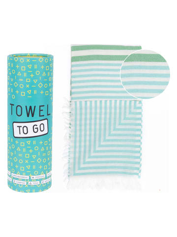 Towel to Go Strandtuch "Towel To Go" in Türkis/ Grün - (L)180 x (B)100 cm