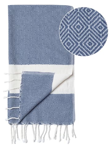 Diamant Hamamtuch "Diamant" in Blau - (L)90 x (B)45 cm