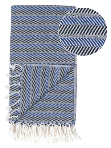 Towel to Go Hamamtuch in Dunkelblau/ Schwarz - (L)180 x (B)100 cm