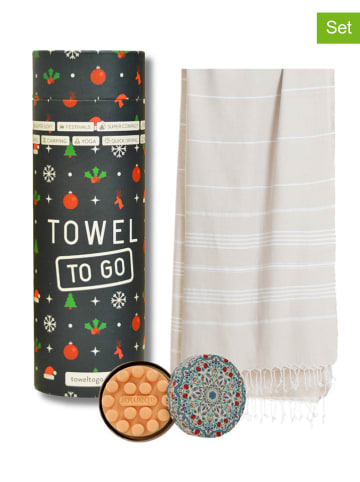Towel to Go 2tlg. Set: "Wellness & Spa" in Creme