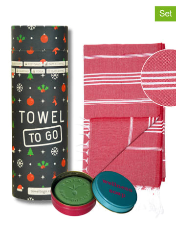 Towel to Go 2tlg. Set: "Wellness & Spa" in Pink