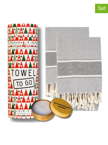 Towel to Go 3tlg. Set: "Wellness & Spa" in Grau