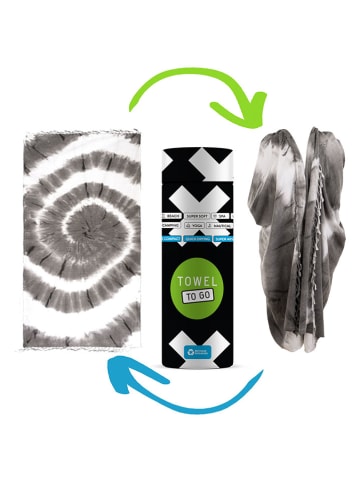 Towel to Go 2in1-Strandtuch und Pareo in Schwarz/ Weiß - (L)180 x (B)100 cm