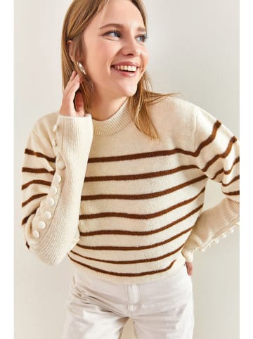 Bianco Lucci Pullover in Beige/ Hellbraun
