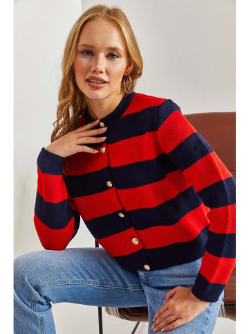 Bianco Lucci Cardigan in Rot/ Dunkelblau