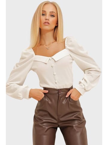 Trend Alaçatı Stili Bluse in Creme