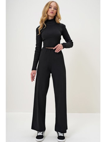 Trend Alaçatı Stili 2-delige outfit zwart