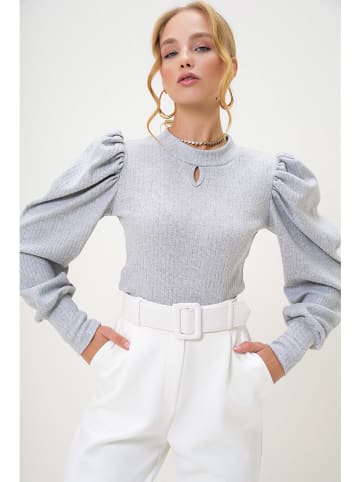 Trend Alaçatı Stili Blouse grijs