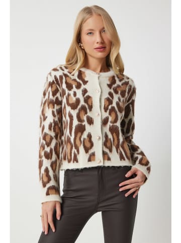 Happiness Istanbul Cardigan in Creme/ Hellbraun