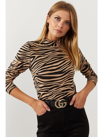 Cool and sexy Blouse lichtbruin/zwart