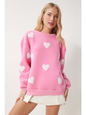 Happiness Istanbul Bluza w kolorze jasnoróżowo-białym
