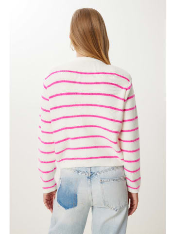 Happiness Istanbul Vest roze/wit