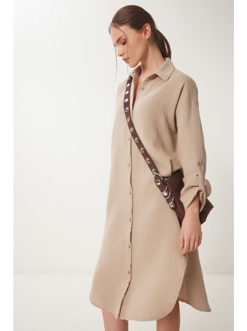 Happiness Istanbul Hemdkleid in Beige