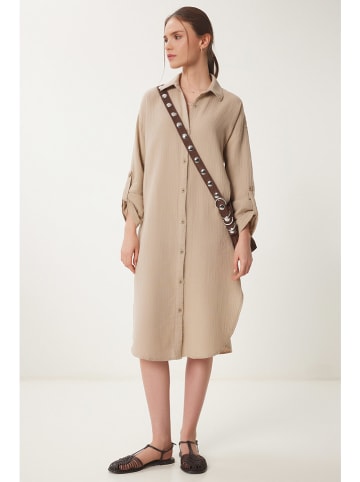 Happiness Istanbul Hemdkleid in Beige