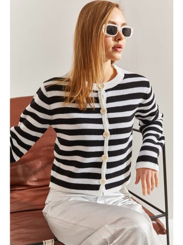 Bianco Lucci Cardigan in Weiß/ Schwarz