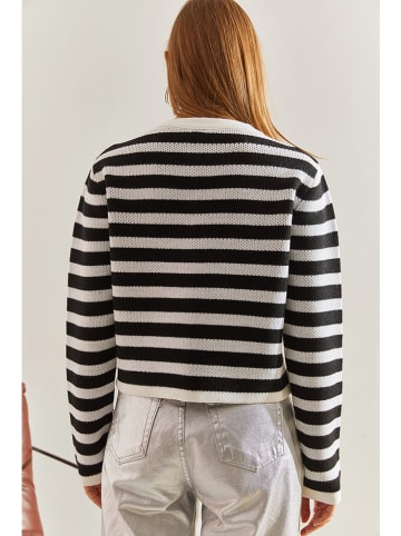 Bianco Lucci Cardigan in Weiß/ Schwarz