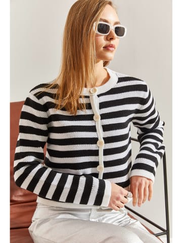 Bianco Lucci Cardigan in Weiß/ Schwarz