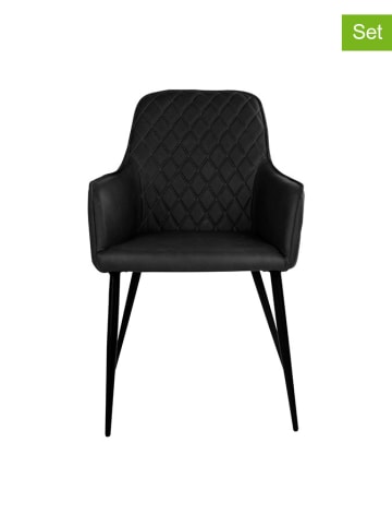 House Nordic 2-delige set: fauteuils zwart - (B)65 x (H)87 x (D)57 cm