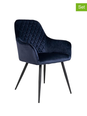 House Nordic 2-delige set: fauteuils donkerblauw - (B)65 x (H)87 x (D)57 cm