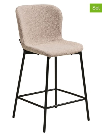 House Nordic 2-delige set: barstoelen "Maceda" beige - (B)47 x (H)95 x (D)55 cm
