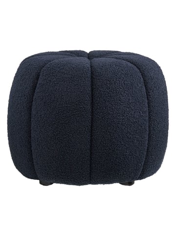 House Nordic Poef "Paisley" donkerblauw - (H)38 x Ø 48 cm