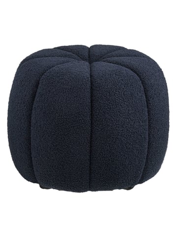 House Nordic Poef "Paisley" donkerblauw - (H)38 x Ø 48 cm