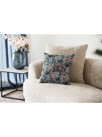 House Nordic Kissen "Blossom" in Blau/ Braun - (L)45 x (B)45 cm