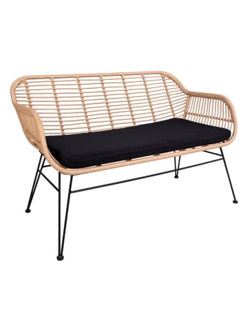 House Nordic Bank "Trieste" in Beige/ Schwarz - (B)136 x (H)81 x (T)68 cm