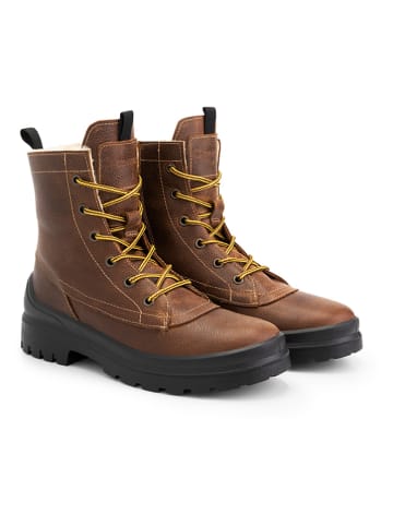 TRAVELIN' Leren boots "Moraine" cognackleurig