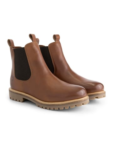 TRAVELIN' Leren chelseaboots "Randers" lichtbruin