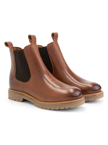 TRAVELIN' Leder-Chelsa-Boots "Rosseland" in Hellbraun