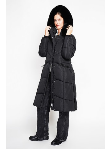 ASSUILI Płaszcz pikowany w kolorze czarnym