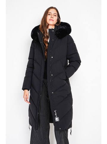 ASSUILI Doorgestikte mantel zwart