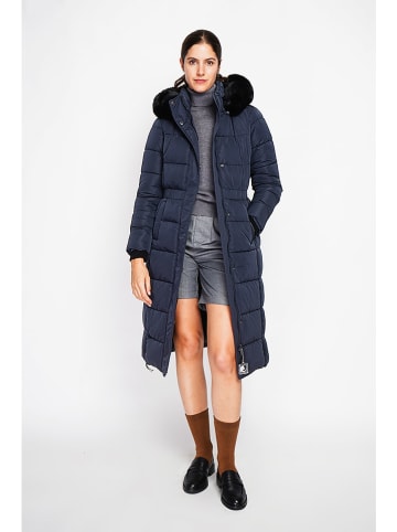 ASSUILI Doorgestikte mantel donkerblauw