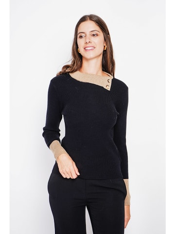 ASSUILI Sweter w kolorze czarnym