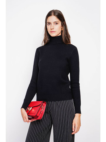 ASSUILI Rollkragenpullover in Schwarz