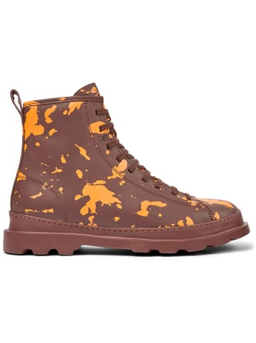 Camper Leder-Boots in Braun/ Orange