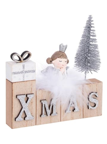 Bizzotto Decofiguur "Angel" lichtbruin/zilverkleurig - (H)14 cm