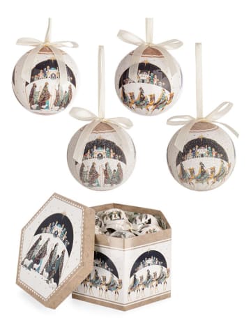 Bizzotto Kerstballen "Bliss" wit/beige - Ø 7,5 cm - 14 stuks