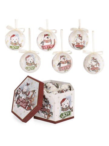 Bizzotto Christbaumkugeln "Maeve" in Weiß - Ø 7,5 cm - 14 Stück